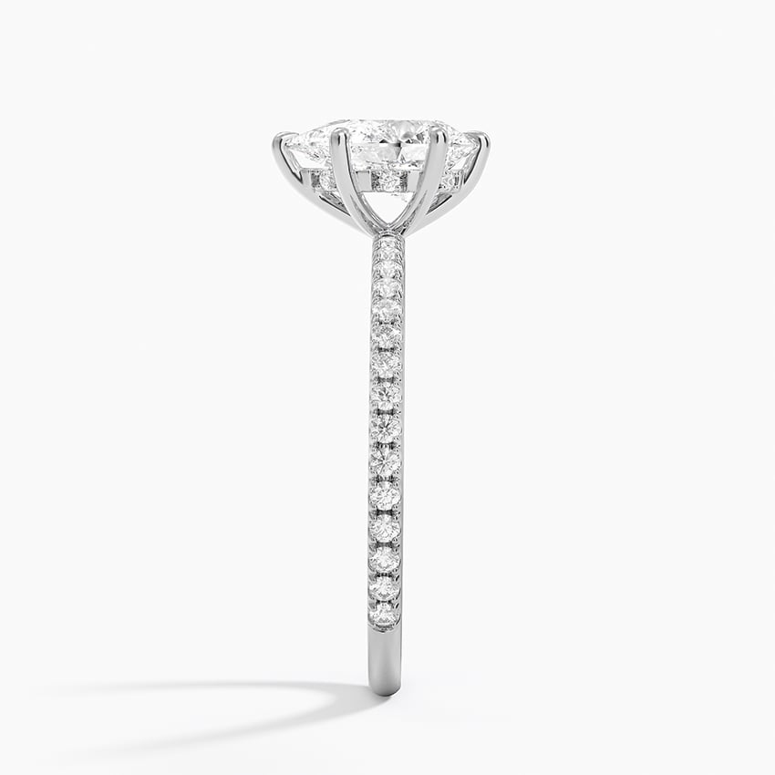 Perfect Fit Three-Quarter Diamond Ring (1/4 ct. tw.) Platinum Pear Engagement Ring