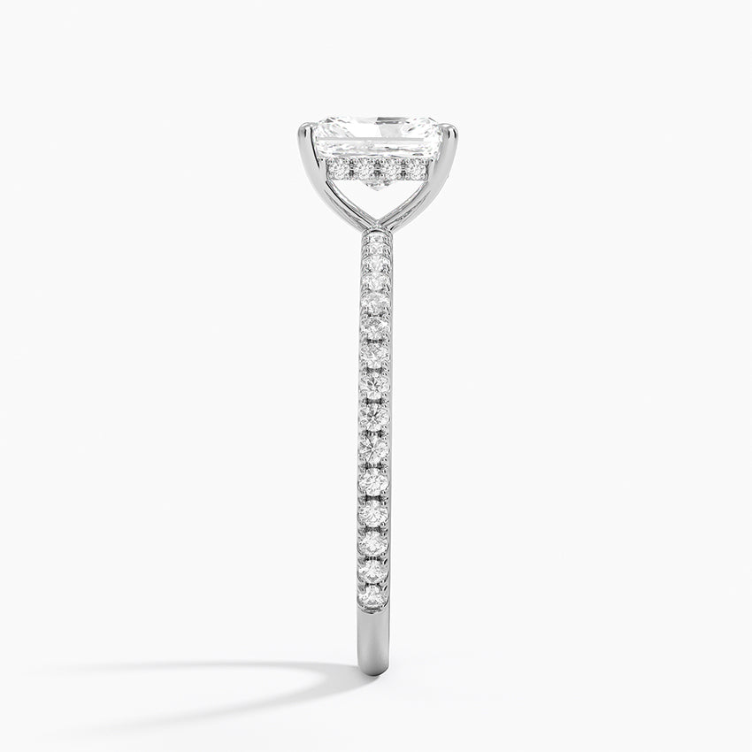 Perfect Fit Three-Quarter Diamond Ring (1/4 ct. tw.) Platinum Radiant Engagement Ring