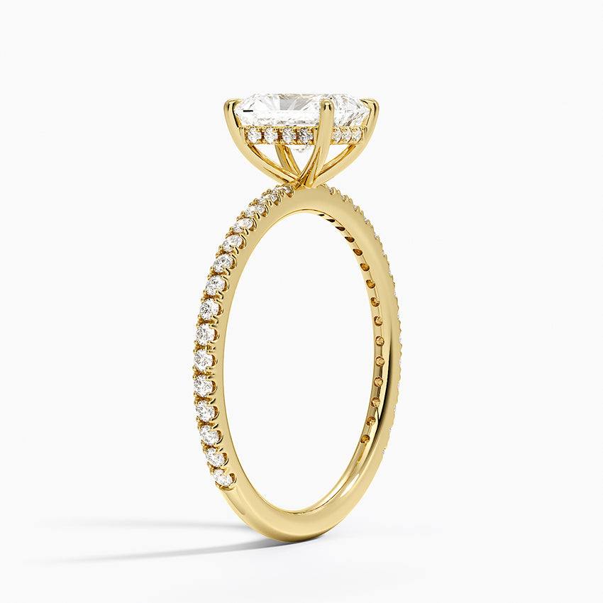 Perfect Fit Three-Quarter Diamond Ring (1/4 ct. tw.) Yellow Gold 18k Radiant Engagement Ring