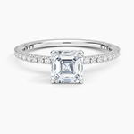 Perfect Fit Three-Quarter Diamond Ring (1/4 ct. tw.) Platinum Asscher Engagement Ring