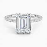Perfect Fit Three-Quarter Diamond Ring (1/4 ct. tw.) Platinum Emerald Engagement Ring