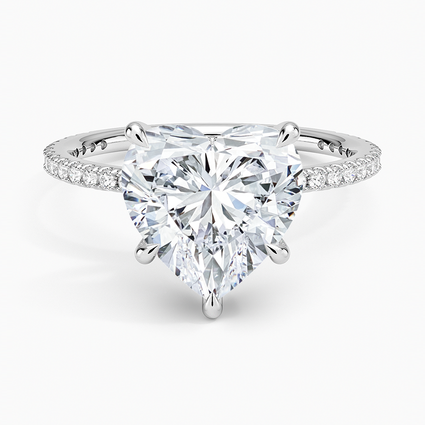 Perfect Fit Three-Quarter Diamond Ring (1/4 ct. tw.) Platinum Heart Engagement Ring