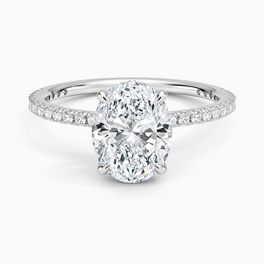 Perfect Fit Three-Quarter Diamond Ring (1/4 ct. tw.) Platinum Oval Engagement Ring