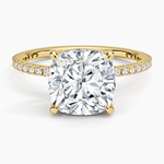 Perfect Fit Three-Quarter Diamond Ring (1/4 ct. tw.) Yellow Gold 18k Cushion Engagement Ring