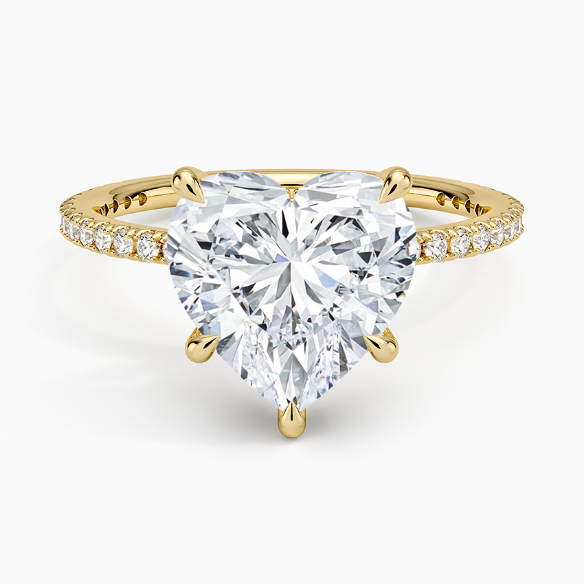 Perfect Fit Three-Quarter Diamond Ring (1/4 ct. tw.) Yellow Gold 18k Heart Engagement Ring