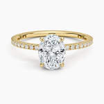 Perfect Fit Three-Quarter Diamond Ring (1/4 ct. tw.) Yellow Gold 18k Oval Engagement Ring