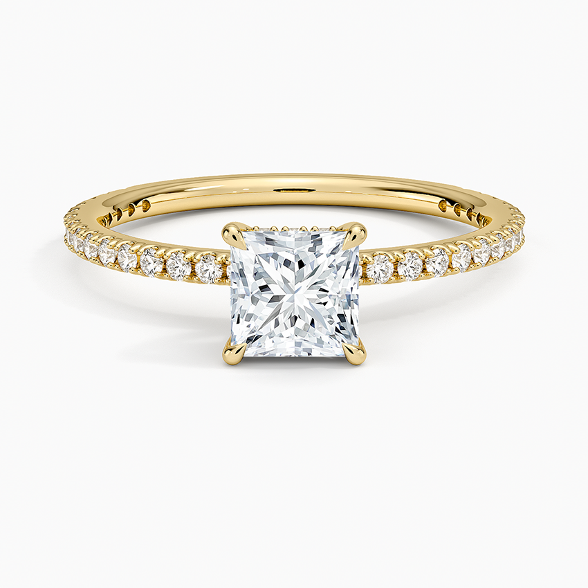 Perfect Fit Three-Quarter Diamond Ring (1/4 ct. tw.) Yellow Gold 18k Princess Engagement Ring