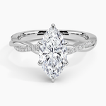 Petite Twisted Vine Hidden Halo Pavé Diamond Ring Platinum Marquise Engagement Ring