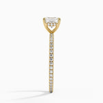Perfect Fit Hidden Halo Eternity Diamond Ring Yellow Gold 18k Asscher Engagement Ring