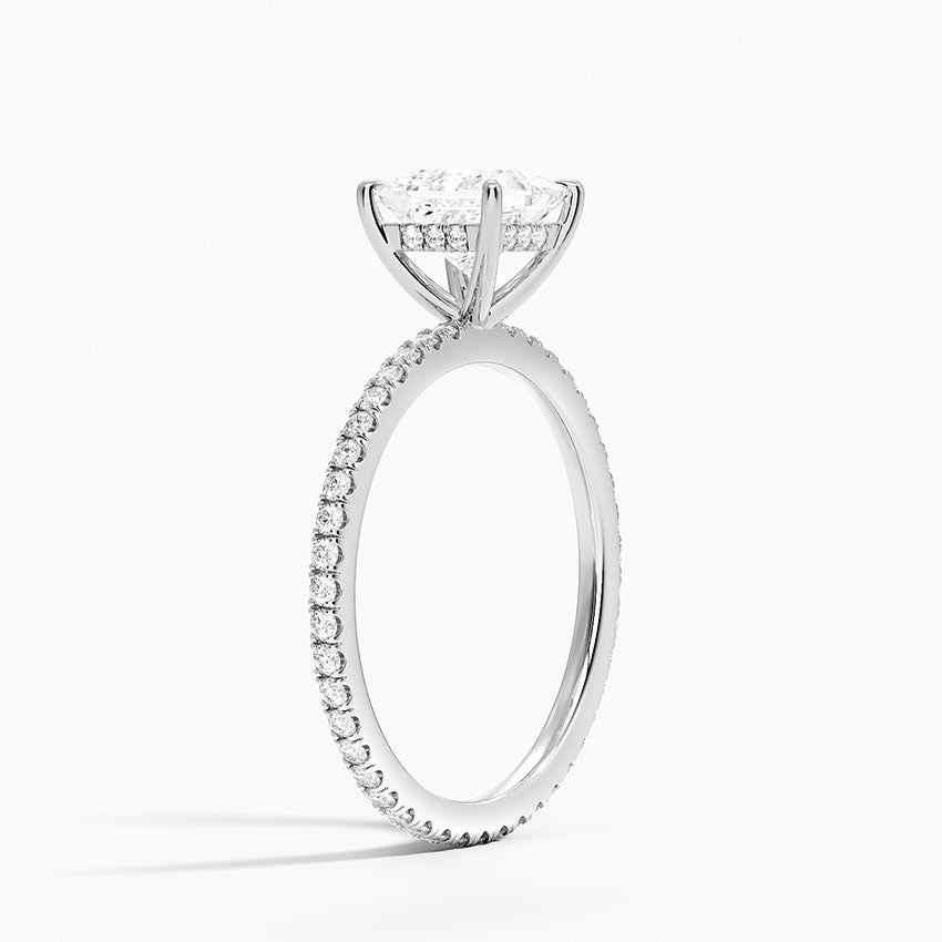 Perfect Fit Hidden Halo Eternity Diamond Ring Platinum Princess Engagement Ring