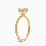 Perfect Fit Hidden Halo Eternity Diamond Ring Yellow Gold 18k Round Engagement Ring