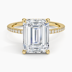 Perfect Fit Hidden Halo Eternity Diamond Ring Yellow Gold 18k Emerald Engagement Ring