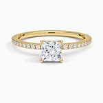 Perfect Fit Hidden Halo Eternity Diamond Ring Yellow Gold 18k Princess Engagement Ring