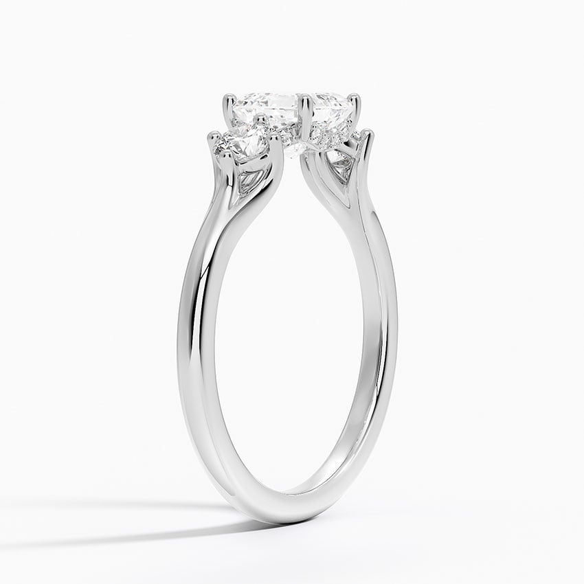 Luxe Floating Three Stone Diamond Ring (1/3 ct. tw.) Platinum Asscher Engagement Ring