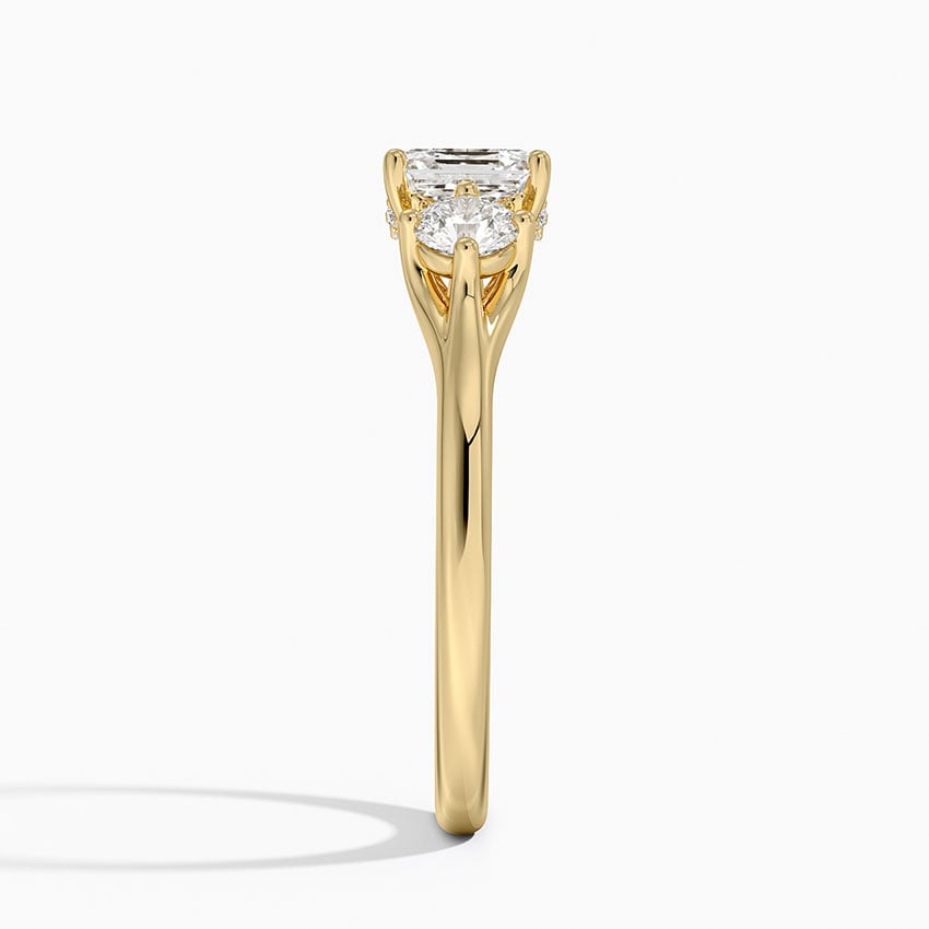 Luxe Floating Three Stone Diamond Ring (1/3 ct. tw.) Yellow Gold 18k Asscher Engagement Ring