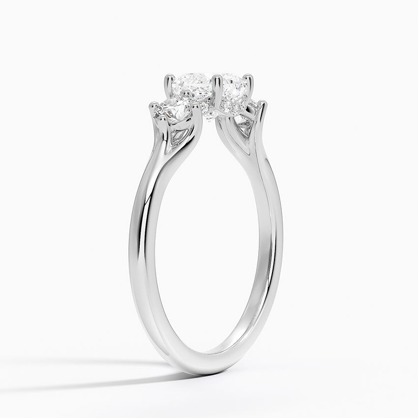 Luxe Floating Three Stone Diamond Ring (1/3 ct. tw.) Platinum Cushion Engagement Ring