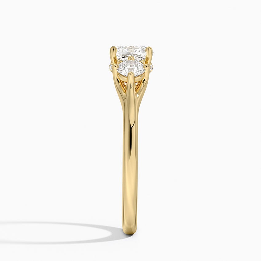 Luxe Floating Three Stone Diamond Ring (1/3 ct. tw.) Yellow Gold 18k Cushion Engagement Ring