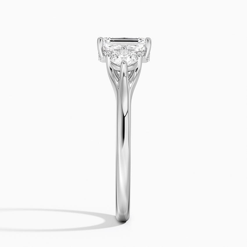 Luxe Floating Three Stone Diamond Ring (1/3 ct. tw.) Platinum Emerald Engagement Ring