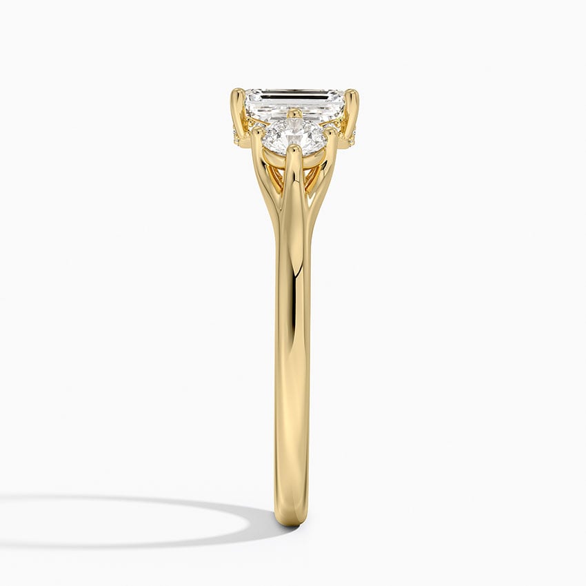 Luxe Floating Three Stone Diamond Ring (1/3 ct. tw.) Yellow Gold 18k Emerald Engagement Ring