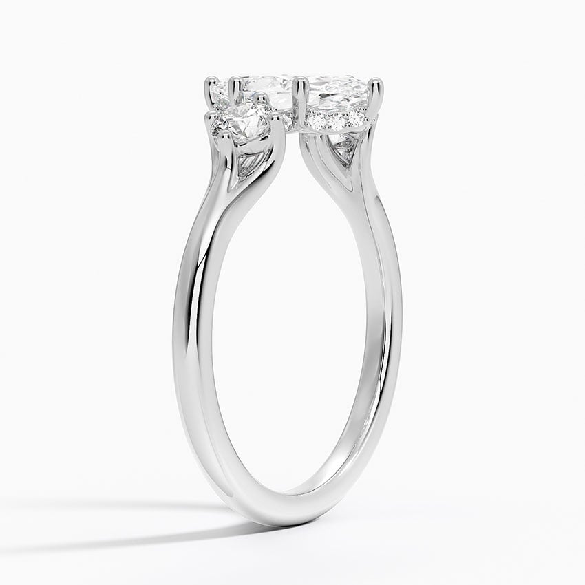 Luxe Floating Three Stone Diamond Ring (1/3 ct. tw.) Platinum Marquise Engagement Ring