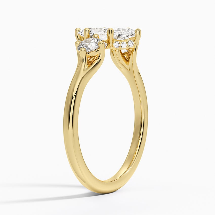 Luxe Floating Three Stone Diamond Ring (1/3 ct. tw.) Yellow Gold 18k Marquise Engagement Ring
