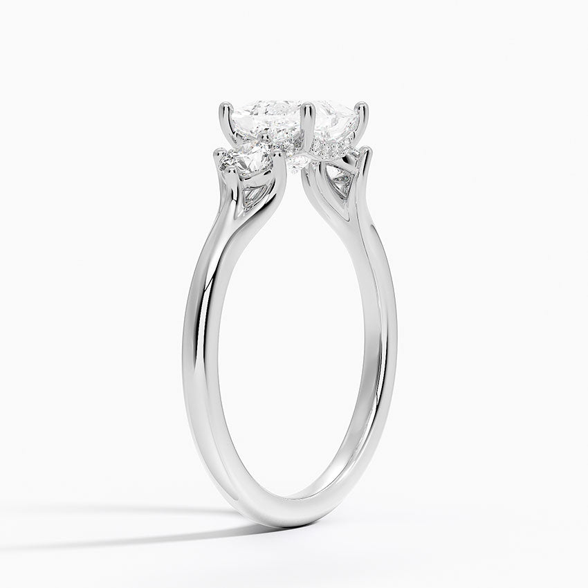 Luxe Floating Three Stone Diamond Ring (1/3 ct. tw.) Platinum Princess Engagement Ring