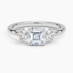 Luxe Floating Three Stone Diamond Ring (1/3 ct. tw.) Platinum Asscher Engagement Ring