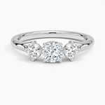 Luxe Floating Three Stone Diamond Ring (1/3 ct. tw.) Platinum Cushion Engagement Ring