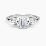 Luxe Floating Three Stone Diamond Ring (1/3 ct. tw.) Platinum Emerald Engagement Ring