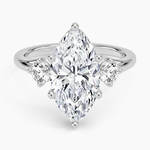Luxe Floating Three Stone Diamond Ring (1/3 ct. tw.) Platinum Marquise Engagement Ring