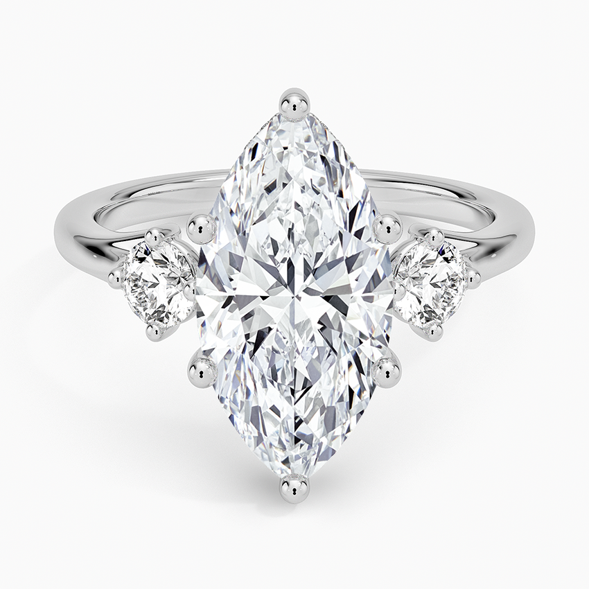 Luxe Floating Three Stone Diamond Ring (1/3 ct. tw.) Platinum Marquise Engagement Ring