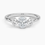 Luxe Floating Three Stone Diamond Ring (1/3 ct. tw.) Platinum Oval Engagement Ring