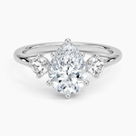 Luxe Floating Three Stone Diamond Ring (1/3 ct. tw.) Platinum Pear Engagement Ring