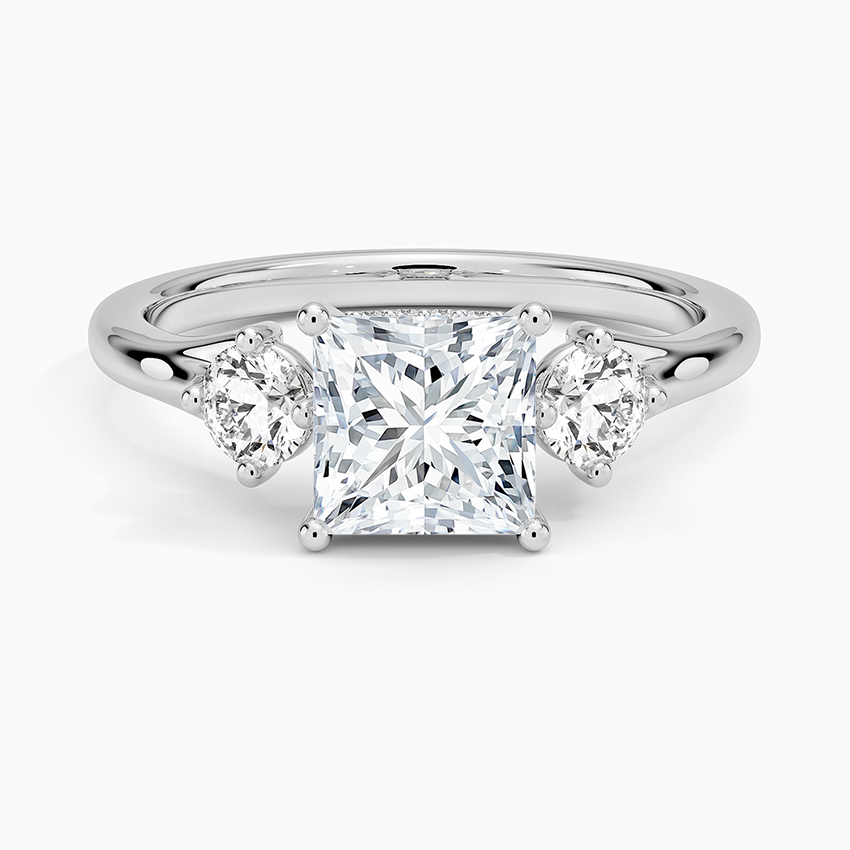 Luxe Floating Three Stone Diamond Ring (1/3 ct. tw.) Platinum Princess Engagement Ring