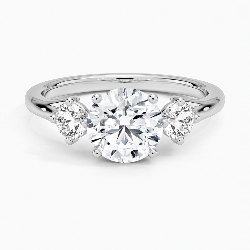 Luxe Floating Three Stone Diamond Ring (1/3 ct. tw.) Platinum Round Engagement Ring