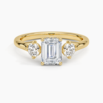 Luxe Floating Three Stone Diamond Ring (1/3 ct. tw.) Yellow Gold 18k Emerald Engagement Ring