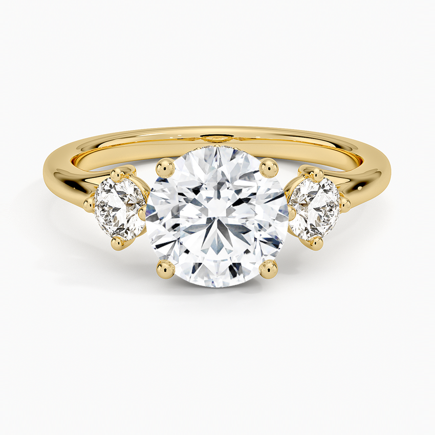 Luxe Floating Three Stone Diamond Ring (1/3 ct. tw.) Yellow Gold 18k Round Engagement Ring