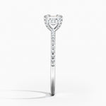 Viviana Half Coverage Diamond Ring Platinum Asscher Engagement Ring