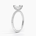 Viviana Half Coverage Diamond Ring Platinum Emerald Engagement Ring