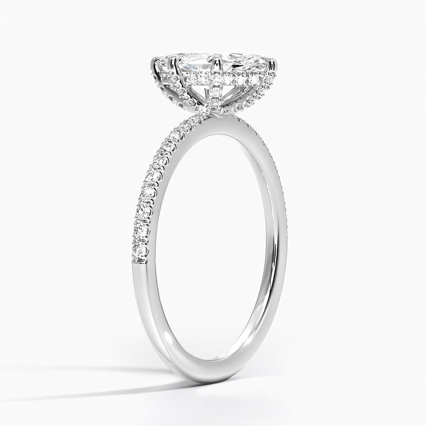Viviana Half Coverage Diamond Ring Platinum Marquise Engagement Ring