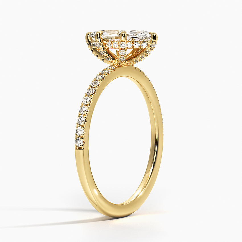 Viviana Half Coverage Diamond Ring Yellow Gold 18k Marquise Engagement Ring