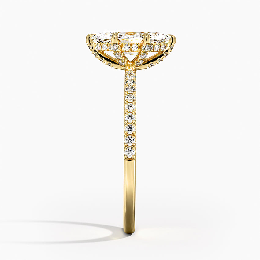Viviana Half Coverage Diamond Ring Yellow Gold 18k Marquise Engagement Ring