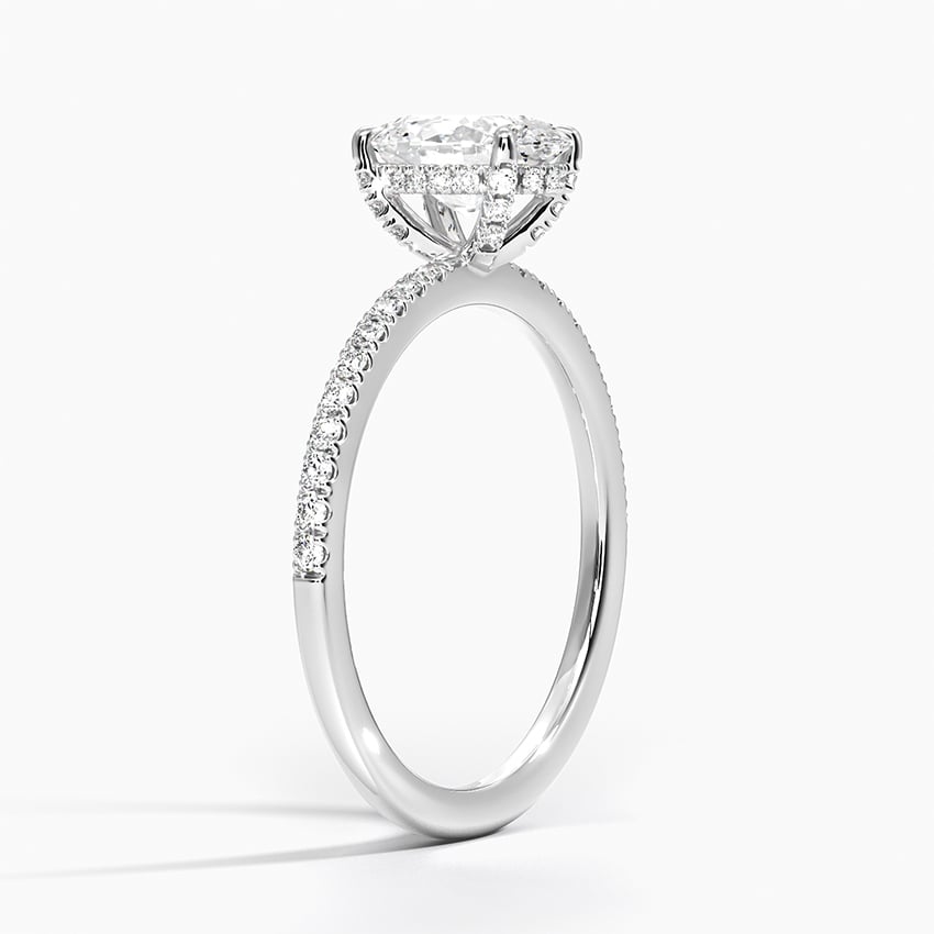 Viviana Half Coverage Diamond Ring Platinum Oval Engagement Ring