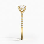 Viviana Half Coverage Diamond Ring Yellow Gold 18k Round Engagement Ring
