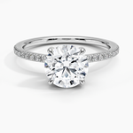 Viviana Half Coverage Diamond Ring Platinum Round Engagement Ring