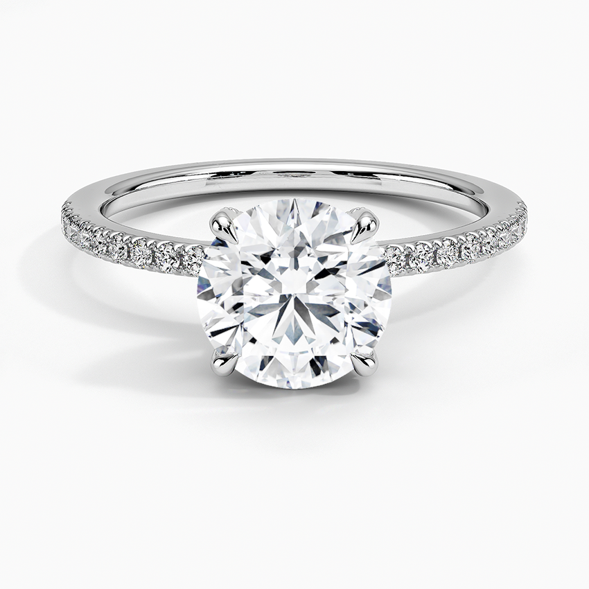 Viviana Half Coverage Diamond Ring Platinum Round Engagement Ring