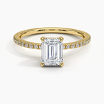 Viviana Half Coverage Diamond Ring Yellow Gold 18k Emerald Engagement Ring