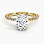 Viviana Half Coverage Diamond Ring Yellow Gold 18k Oval Engagement Ring
