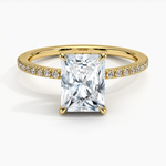 Viviana Half Coverage Diamond Ring Yellow Gold 18k Radiant Engagement Ring