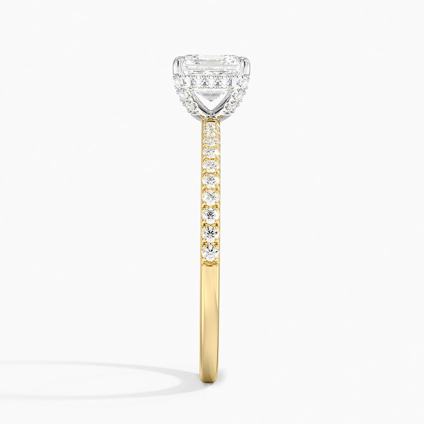 Mixed Metal Viviana Half Coverage Diamond Ring (1/4 ct. tw.) Yellow Gold 18k Asscher Engagement Ring